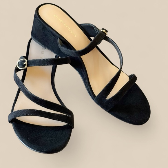 Stuart Weitzman Buckle Wedge Suede Sandal size 7.5 - Picture 12 of 12